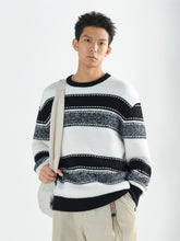 Men's Texture Striped Pullover Sweater